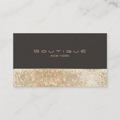 Customizable Gold FAUX Sequins Suede Look Beauty &amp; Chic Fashion Business Card Templates