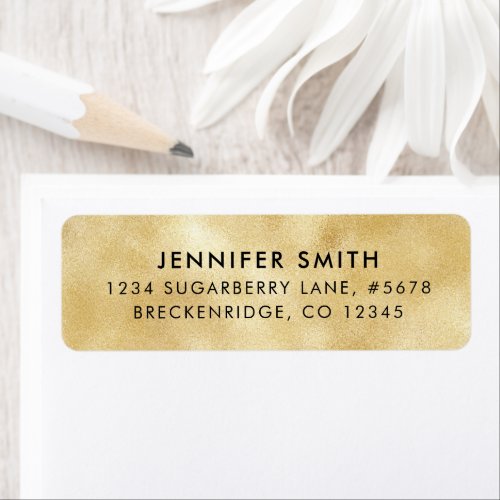 Gold Faux Shimmer Look Return Address Label