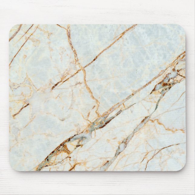 Gold Faux Shining Marble Pattern Girly Mouse Pad (Front)