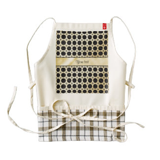 Gold Faux & Sparkly Black Glitter Spots Zazzle HEART Apron