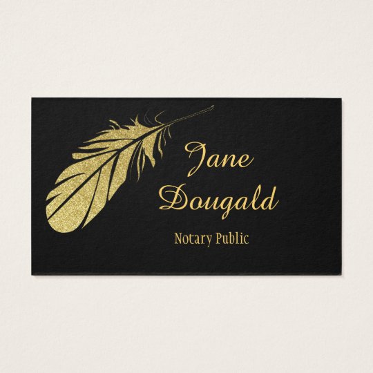 Gold Feather Pen Black Classic Notary Business Card Zazzle Gold Feather Pen Black Classic Notary Business Card