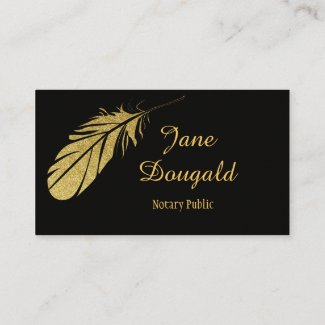 Gold Feather Pen Black Classic Notary