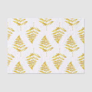 Gold Fern Leaves Pattern Tissue Paper