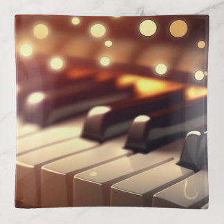 Gold Festive Bokeh Piano Trinket Tray