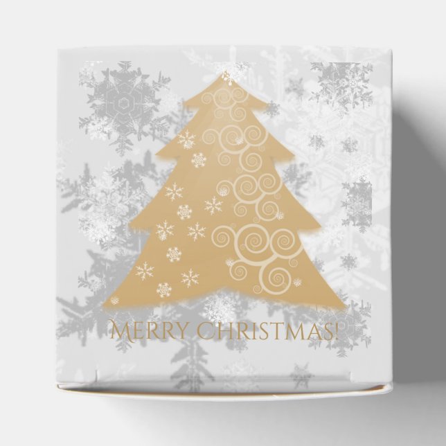 Gold Festive Christmas Tree Favor Box (Top)