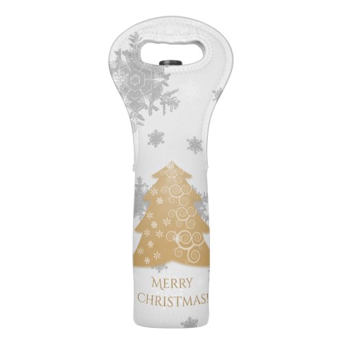 Gold Festive Christmas Tree Wine Tote