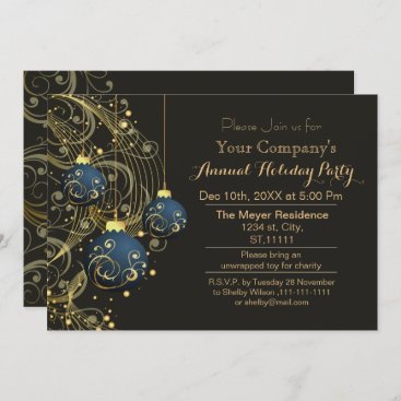 Gold Festive Corporate holiday party Invitation