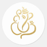 Gold Festive Ganesh | Indian God Classic Round Sticker at Zazzle