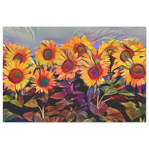 Gold Field Of Sunflowers Elegant Collection Tissue Paper