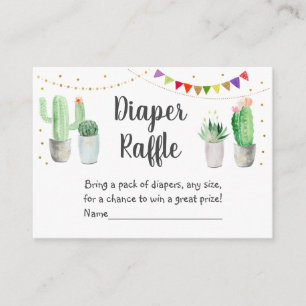 Gold Fiesta Cactus Baby Shower Diaper Raffle Enclosure Card