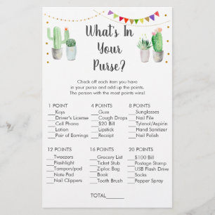 Gold Fiesta Cactus What's In Your Purse Game
