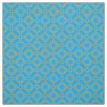 Gold Filigree and Turquoise Pattern Fabric