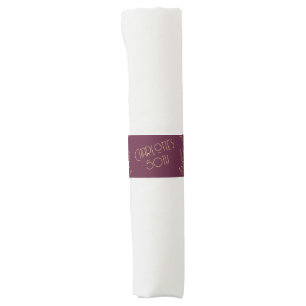 Gold Filigree Art Deco Fairy Wren Merlot Custom Napkin Bands