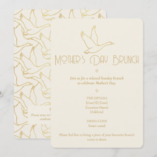 Gold Filigree Art Deco | Goose Mother's Day Invitation