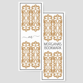 Gold Filigree Background Two Custom Text  Bookmarks