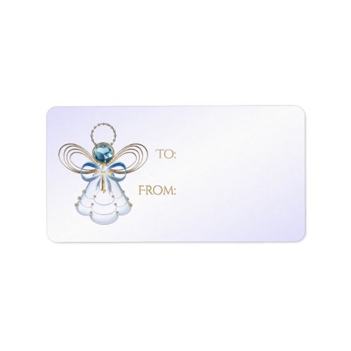 Gold Filigree Christmas Angel of Faith Gift Tag