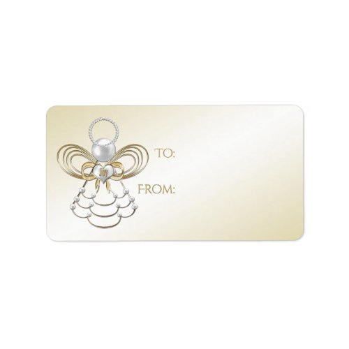 Gold Filigree Christmas Angel of Joy Gift Tag