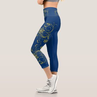 Gold Filigree Floral Vine Sporty chic Activewear