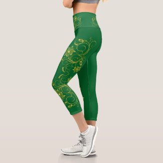 Gold Filigree Floral Vine Sporty chic Activewear