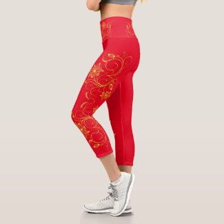 Gold Filigree Floral Vine Sporty chic Activewear