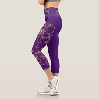 Gold Filigree Floral Vine Sporty chic Activewear
