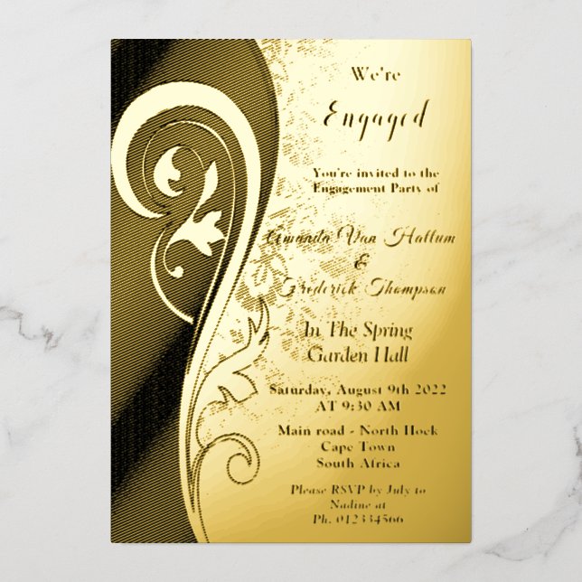 Gold Filigree Inspiration Foil Invitation (Front)