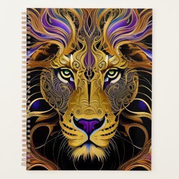 Gold Filigree Lion  Planner by minx267 at Zazzle