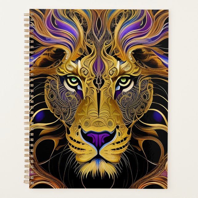 Gold Filigree Lion  Planner (Front)
