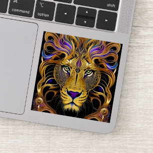 Gold Filigree Lion  Sticker