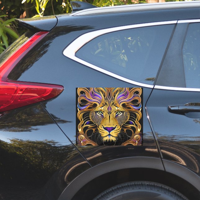 Gold Filigree Lion  Sticker (Car Side)