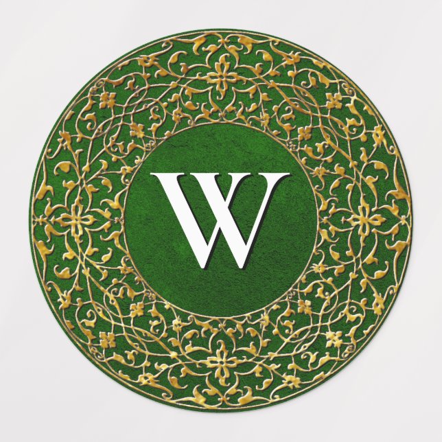 Gold Filigree Monogram Labels (Design 1)