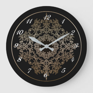 Gold Filigree Motif Wall Clock