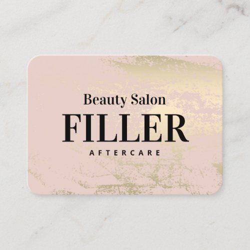 Gold Filler Aftercare Instructions Business Card