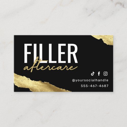  Gold Filler Instruction Aftercare Card