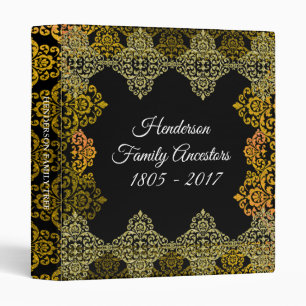 Gold Fillgree Ornate Family Tree Genealogy 3 Ring Binder