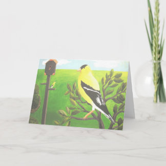 Gold Finch Blank Note Card