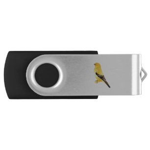 Gold Finch Cartoon Drawing Flash Drive