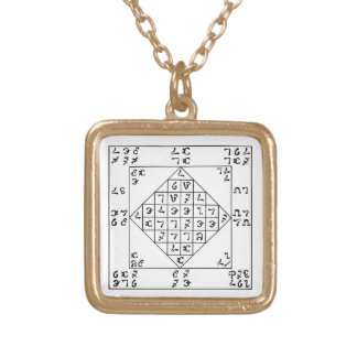 Gold Finish Enochian Lamen of John Dee Chain Plated Necklace