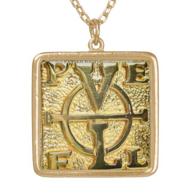 Gold Finish John Dee PELE Enochian Pendant Chain (Front)