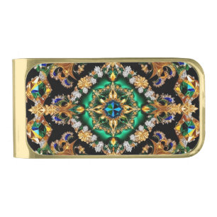 Gold finish Money Clip with Brazilian Colors