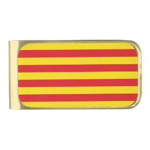 Gold finish Money Clip with flag of Catalonia