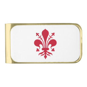 Gold finish Money Clip with flag of Florence