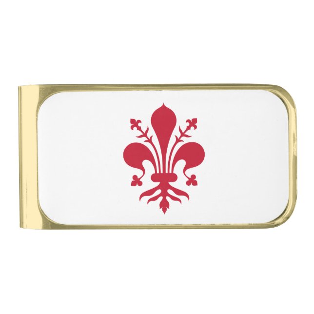 Gold finish Money Clip with flag of Florence (Front)