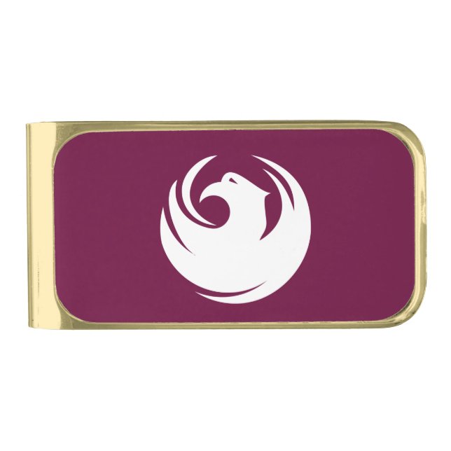 Gold finish Money Clip with flag of Phoenix City (Front)