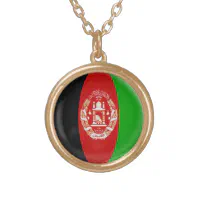 Gold finish Necklace + 18 chain Afghanistan flag