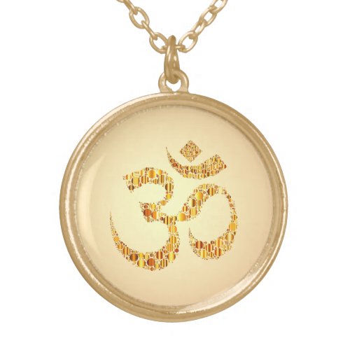 Gold finish pendent necklace w namaste symbol