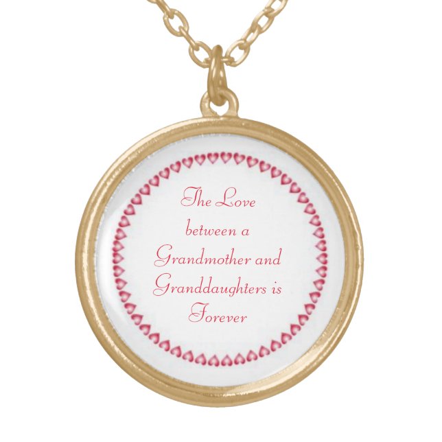 Gold Finish Round Locket/Granddaughter Gold Plated Necklace (Front)
