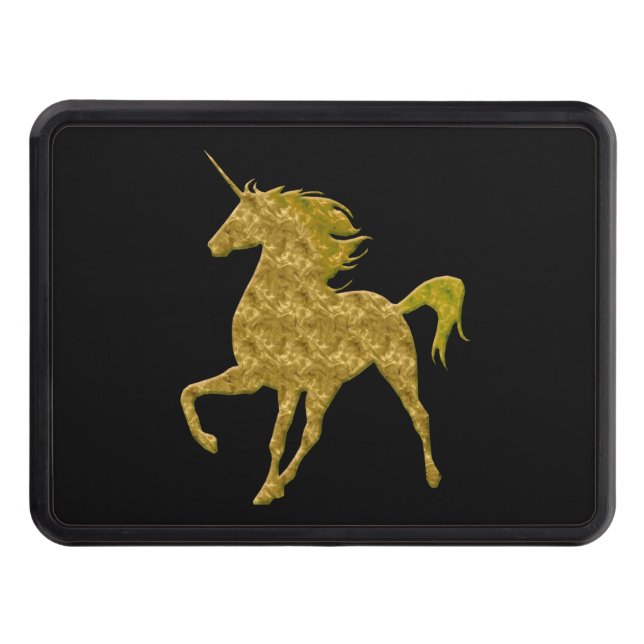 Gold Fire Unicorn Hitch Cover (Front)