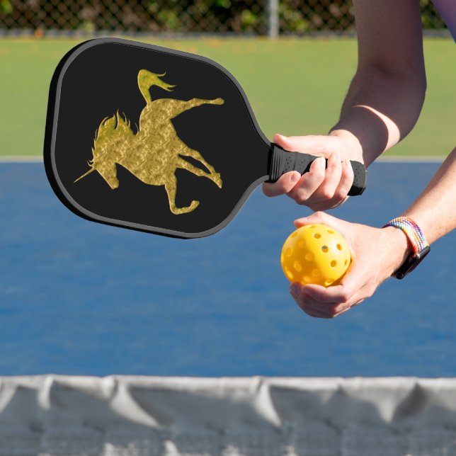 Gold Fire Unicorn Pickleball Paddle (Insitu)