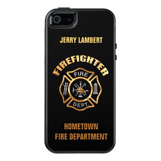 gold firefighter name template otterbox iphone 5 5s se case zazzle com